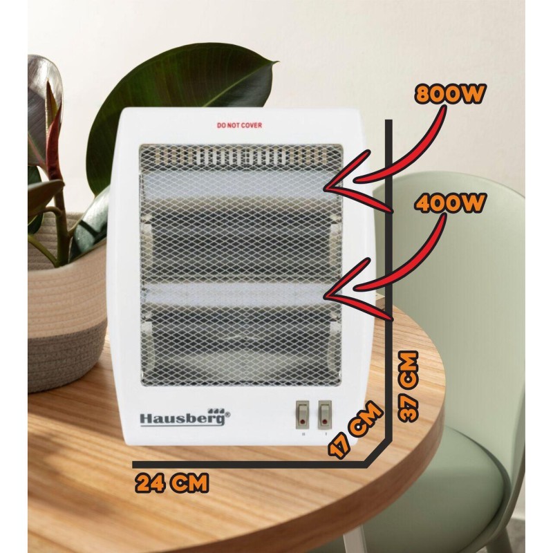 Radiator Aeroterma Hausberg HB-8103, cu 2 Trepte, Putere 800W