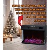 Semineu electric cu ventilator si telecomanda Hausberg HB-8221NG, 2000W, efect de flacara reala, 2 trepte de incalzire, termostat electronic, 4 culori, touch screen, metal si sticla