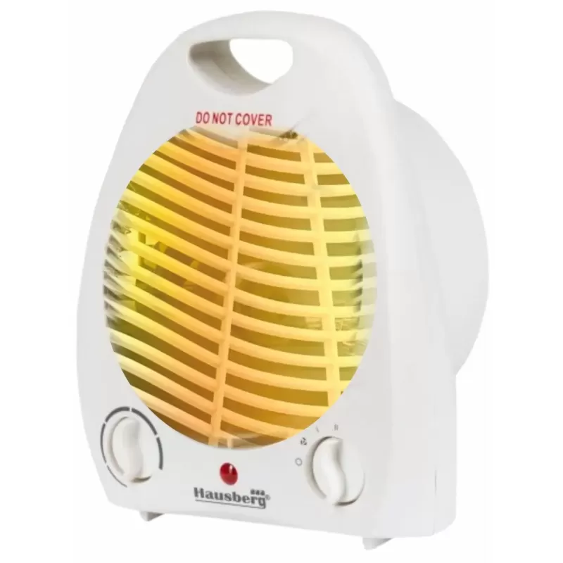 Aeroterma Hausberg HB-8501AB, 2000 W, 2 trepte de putere, termostat reglabil, Alb