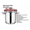 Oala sub presiune HAUSBERG HB-H 309, 9 litri, inox 18/10, Inductie, Triplu fund, Argintiu-rosu