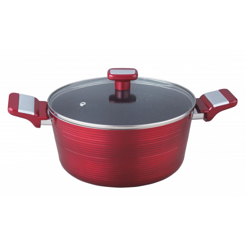 Set oale 7 piese HAUSBERG HB-H760RS, acoperire antiaderenta, manere bachelita, rosu