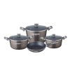 Set oale 7 piese HAUSBERG HB-H760GR GRI, acoperire antiaderenta, maner bachelita, 2.5L - 7.7L