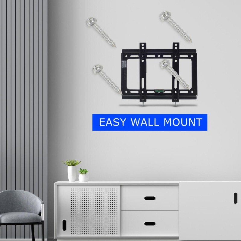 Suport TV de perete Hausberg HB-H01F NEW, Diagonala 14-32 inch, Greutate maxima 25 kg, Negru