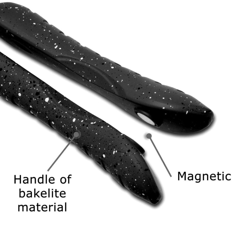 Tigaie Dubla Grill Hausberg HB-H1540NG, interior antiaderent, 36 cm, marmura, Negru