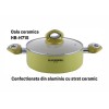 Oala ceramica Hausberg HB-H715GA, 4.5L, aluminiu, interior antiaderent, manere silicon, galben, 28x10.5cm