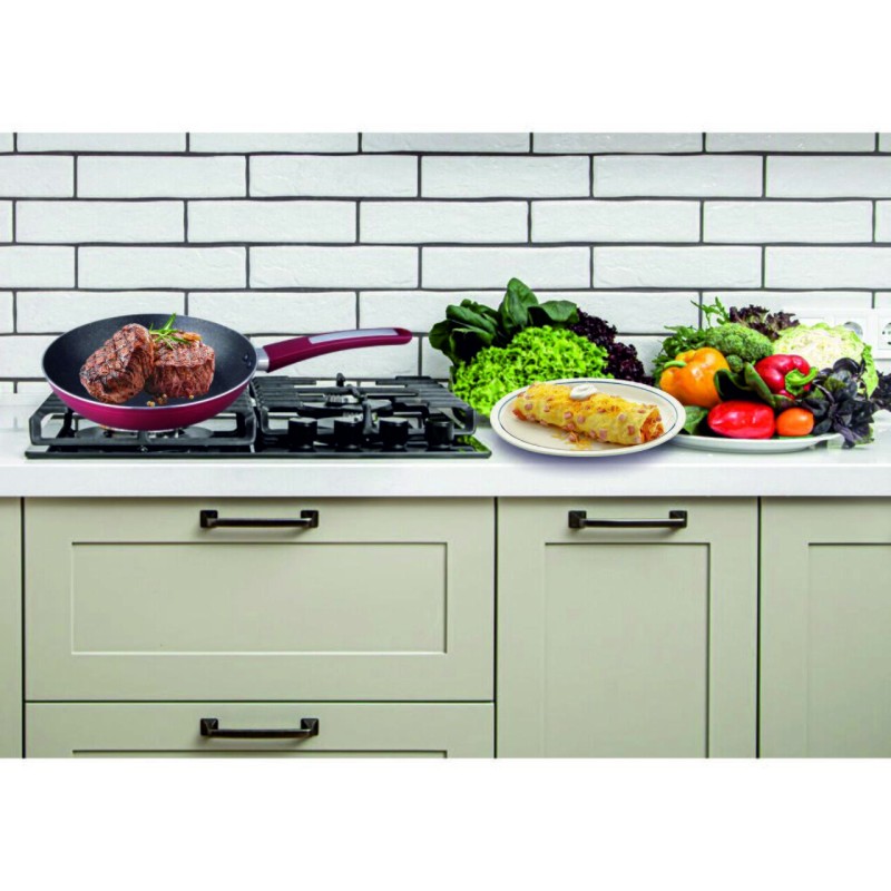 Set oale 7 piese HAUSBERG HB-H760RS, acoperire antiaderenta, manere bachelita, rosu