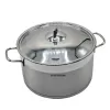 Oala din inox cu capac HAUSBERG HB-H776, capacitate 8.5 l, diametru 26 cm, fund dublu