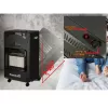 Pachet Soba pe gaz GPL Hausberg HB-1010NG, aprindere piezo-electrica, 4.2kW, Negru, Ceas butelie, 1m furtun gaz MN2015 si 2 coliere furtun