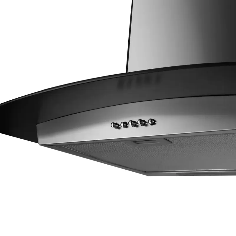 Hota incorporabila decorativa Hausberg HB 1265, Putere de absorbtie 650 m3/h, 1 motor, 60 cm, Inox/Sticla