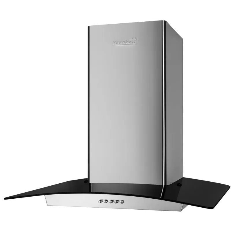 Hota incorporabila decorativa Hausberg HB 1265, Putere de absorbtie 650 m3/h, 1 motor, 60 cm, Inox/Sticla