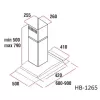 Hota incorporabila decorativa Hausberg HB 1265, Putere de absorbtie 650 m3/h, 1 motor, 60 cm, Inox/Sticla