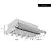 Hota incorporabila telescopica Hausberg HB-1285IN, putere de absorbtie 420 m3/h, 2 motoare, 60 cm, Inox