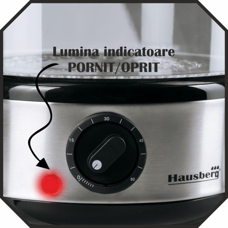 Aparat gatit cu aburi Hausberg HB-1350, 4.8L, 400W