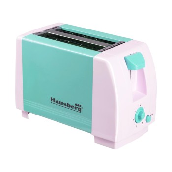 Prajitor de paine HAUSBERG HB-150BL, 750 W, capacitate 2 felii, 7 trepte reglare temperatura, oprire automata, Bleu