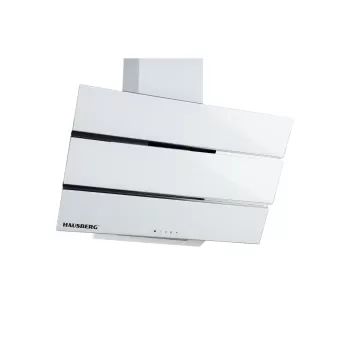 Hota incorporabila decorative HAUSBERG HB-1820AB, 112W, Corp din Sticla, LED, Putere de absorbtie 450 m3/h, 60 cm, Alb