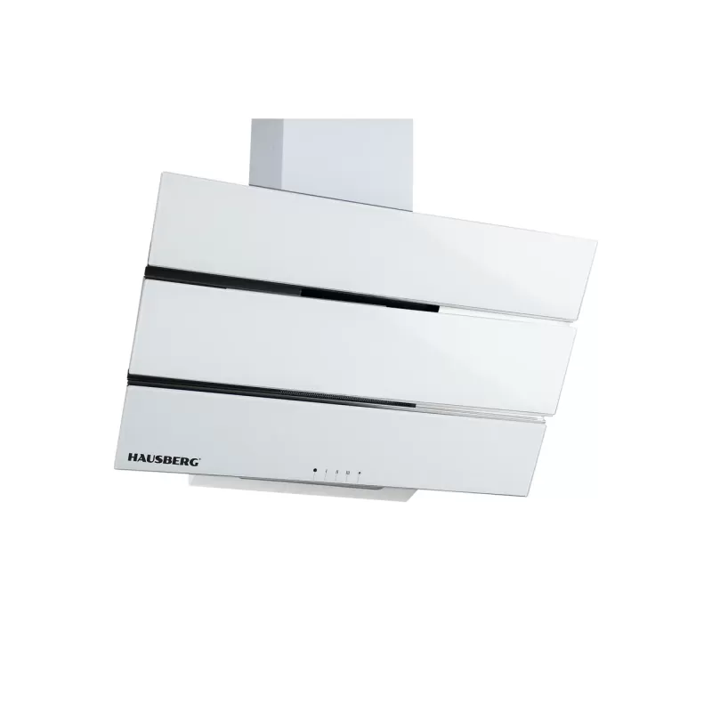 Hota incorporabila decorative HAUSBERG HB-1820AB, 112W, Corp din Sticla, LED, Putere de absorbtie 450 m3/h, 60 cm, Alb