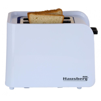 Prajitor de paine Hausberg HB-195NG, 750 W, 2 felii, functie decongelare, functie reincalzire, 6 trepte putere, alb/negru