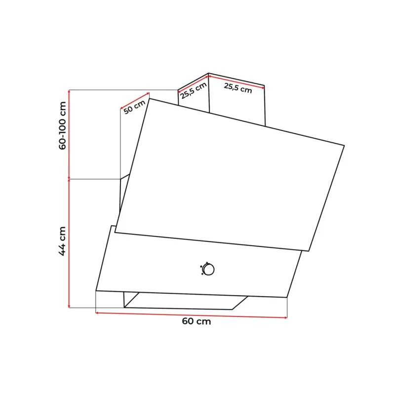 Hota Incorporabila decorativa Hausberg HB-2285NG, 163W , Filtru aluminiu, Putere de absorbtie maxim 650 m3/h, 60 cm, Negru