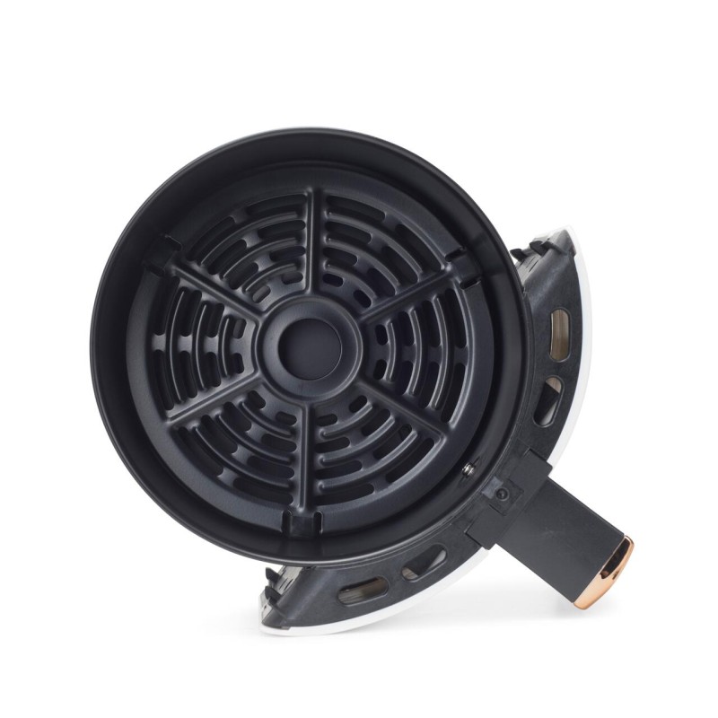 Friteuza cu aer cald HAUSBERG HB-2351, 1000-1200 W, 2.6 litri, temporizator 30 min, oprire automata, indicator luminos, termostat reglabil 80-200 grade C, protectie supraincalzire, picioare antiderapante, Alb