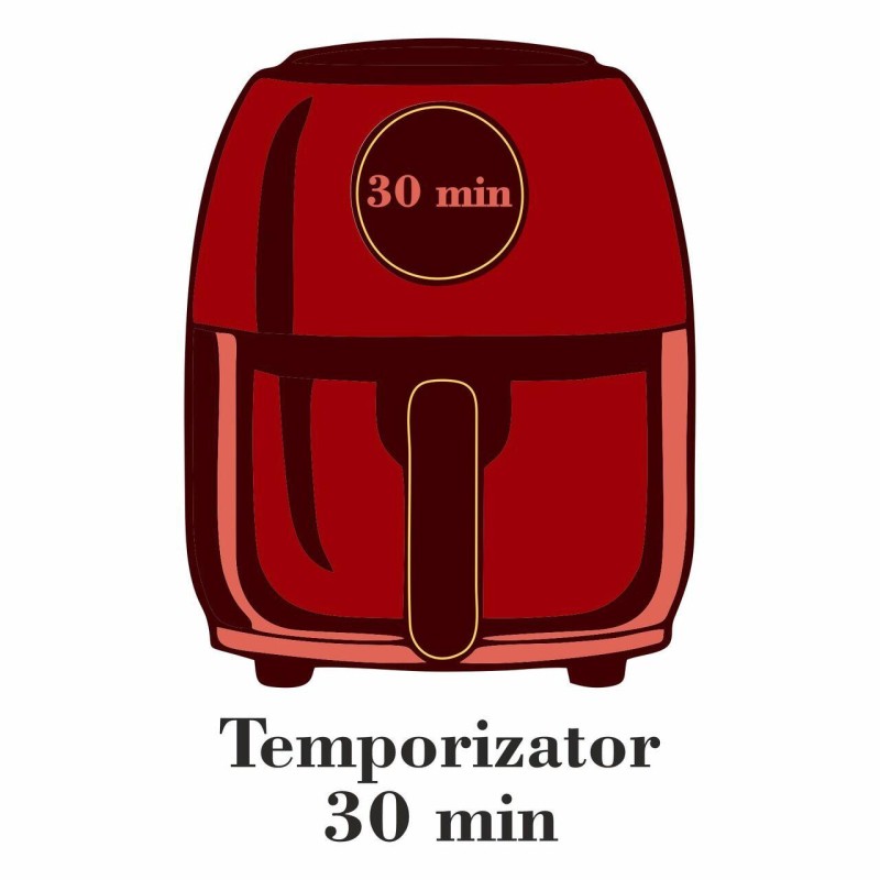 Friteuza Air Fryer Hausberg HB-2365, 1600-1800 W, 5.2 L, Timer, protectie supra-incalzire, maner rece, Display LCD