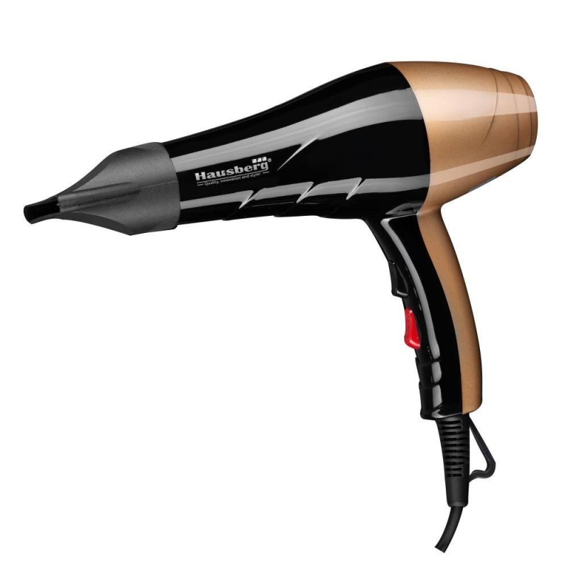 Uscator de par Hausberg HB-26GO, Putere 2000W, 2 trepte de viteza, Negru-Gold