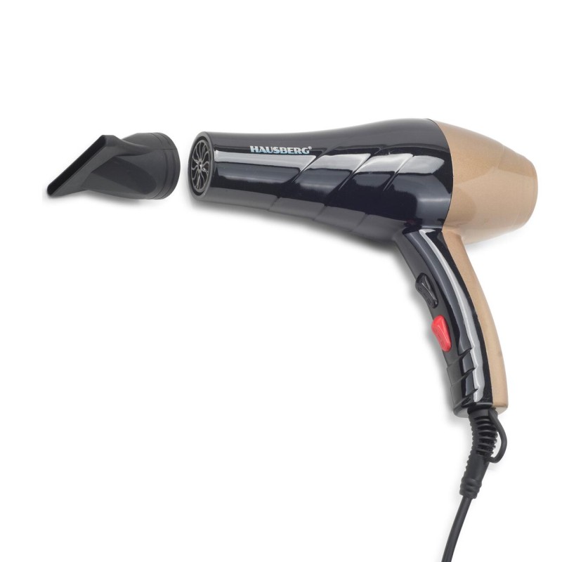 Uscator de par Hausberg HB-26GO, Putere 2000W, 2 trepte de viteza, Negru-Gold