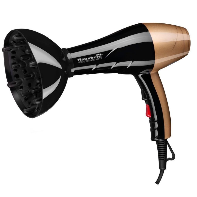 Uscator de par Hausberg HB-26GO, Putere 2000W, 2 trepte de viteza, Negru-Gold