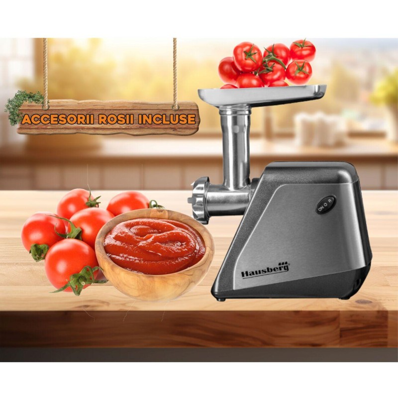 Masina de tocat carne electrica Hausberg HB3450 1600W accesorii rosii incluse