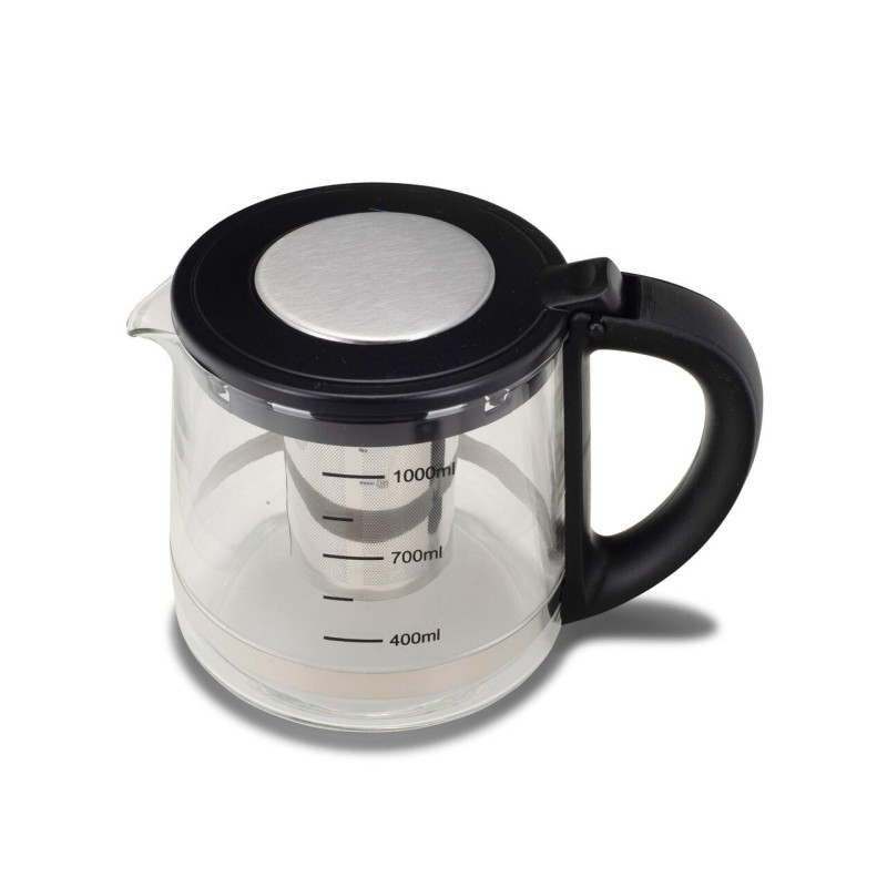 Aparat digital preparare ceai HAUSBERG HB-3640IN, 1500W, cana 1.7L, ceainic 1L, panou din otel inoxidabil cu afisaj digital, termostat, Inox