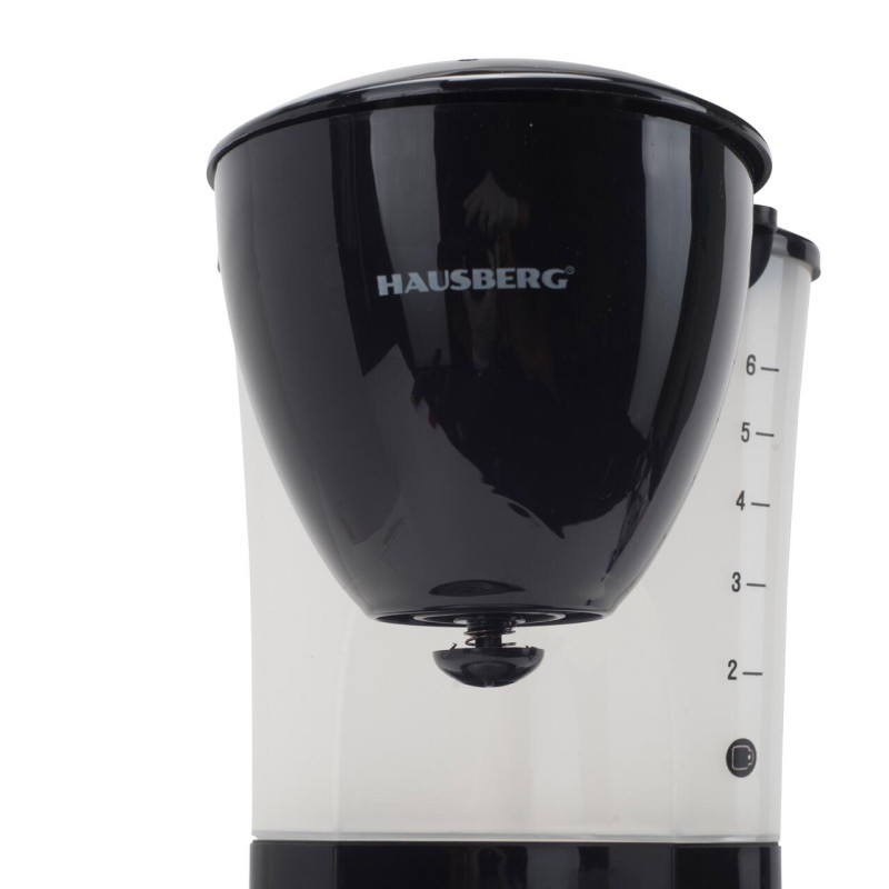 Filtru de cafea Hausberg HB-3650, 600 ml, 650 - 800 W, Negru