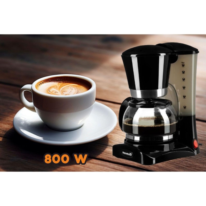 Filtru de cafea Hausberg HB-3650, 600 ml, 650 - 800 W, Negru