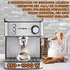 Espressor cafea HAUSBERG HB3725, cafea macinata, 15 bar, 850-1000 W, gri cu negru