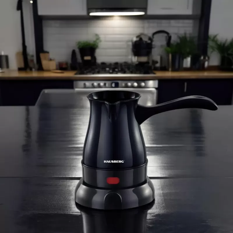 Ibric electric pentru cafea Hausberg HB-3810NG, Putere 600W, Capacitate 800 ml, Negru