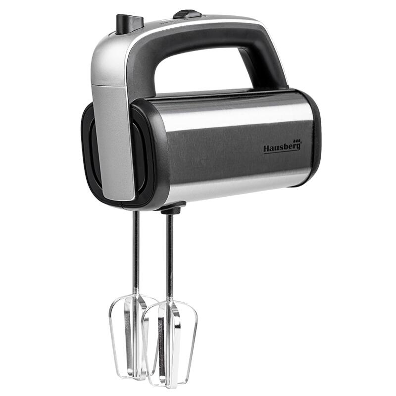 Mixer de Mana HAUSBERG HB-4201NG, 5 viteze, Motor din cupru, 250W-400W, Carcasa Inox, Negru