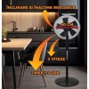 Ventilator cu picior Hausberg HB-5200 Speed, 40W-55W, 40 cm, 3 viteze, timer 1-2 ore, oscilatie, inaltime reglabila, negru