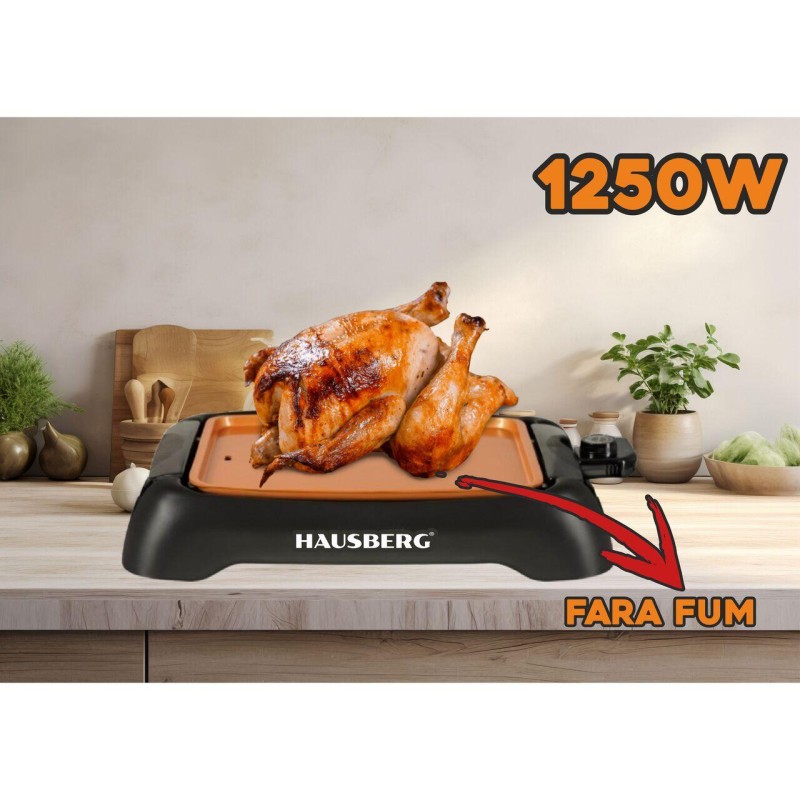 Gratar electric Hausberg HB535, 1250W, fara fum