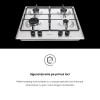 Plita incorporabila Hausberg HB-555, aprindere electrica, gaz, 4 arzatoare, sistem siguranta, Inox