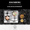 Plita incorporabila Hausberg HB-555, aprindere electrica, gaz, 4 arzatoare, sistem siguranta, Inox