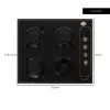 Plita Incorporabila Rustica Hausberg HB-575RST, 4 arzatoare, Gaz, 60 cm, Negru