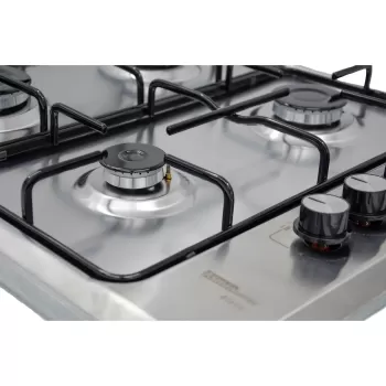 Plita incorporabila HAUSBERG HB-580IN, aprindere electrica, gaz, 4 arzatoare, sistem siguranta, Inox