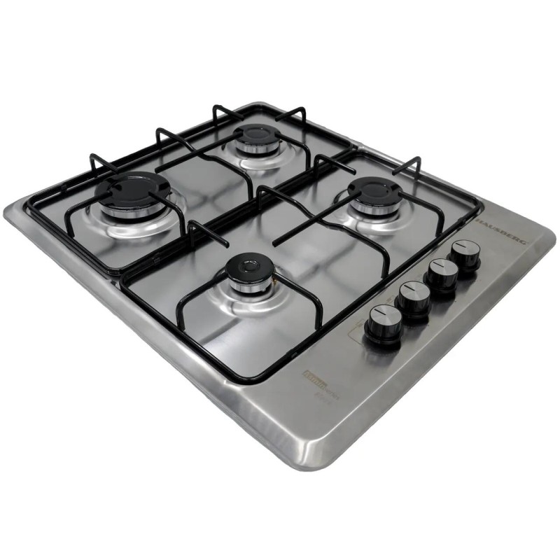 Pachet Cuptor incorporabil Hausberg HB-8051IN, Electric, Putere 2000 W, 76 l, 4 Functii, Clasa A, Plita incorporabila HAUSBERG HB-580IN, aprindere electrica, gaz, 4 arzatoare, sistem siguranta, Negru-Inox