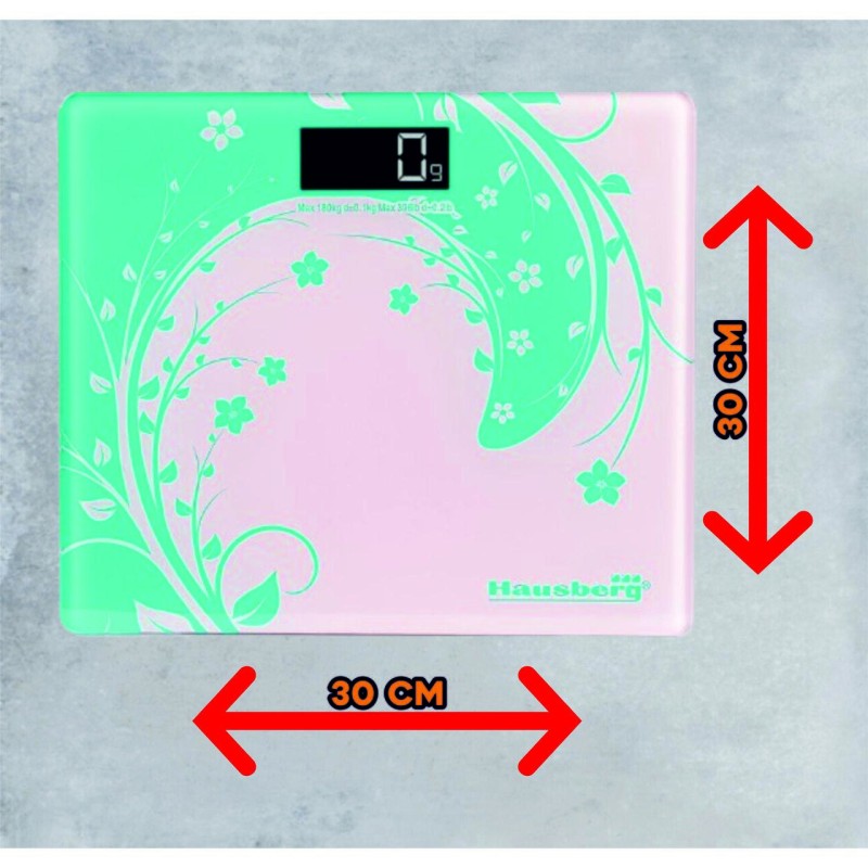 Cantar corporal HAUSBERG HB-6003BL, 180kg, baterie cu litiu 3v, 30x30cm, Bleu
