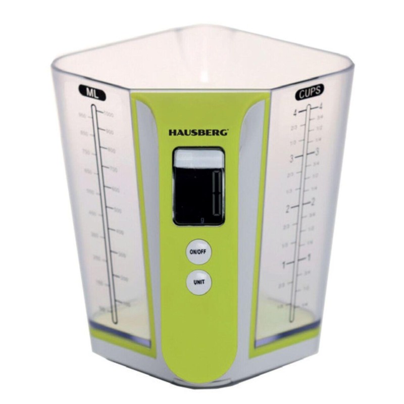 Cantar digital pentru bucatarie Hausberg, ecran LCD, cana gradata
