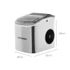 Aparat de preparat gheata HAUSBERG HB-6019IN, capacitate vas apa 1.2 litri, productie cuburi gheata 12-15 kg / 24 ore, capacitate de stocare 0.6 kg, 9 cuburi/6-9 min, argintiu