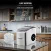 Aparat de preparat gheata HAUSBERG HB-6019IN, capacitate vas apa 1.2 litri, productie cuburi gheata 12-15 kg / 24 ore, capacitate de stocare 0.6 kg, 9 cuburi/6-9 min, argintiu