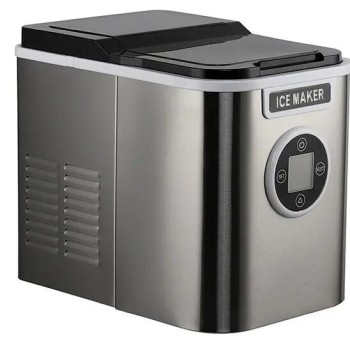 Aparat de preparat gheata HAUSBERG HB-6020, capacitate vas apa 2.2 litri, productie cuburi gheata 12 kg / 24 ore, capacitate de stocare 0.8 kg, posibilitate selectare dimensiune cuburi, argintiu