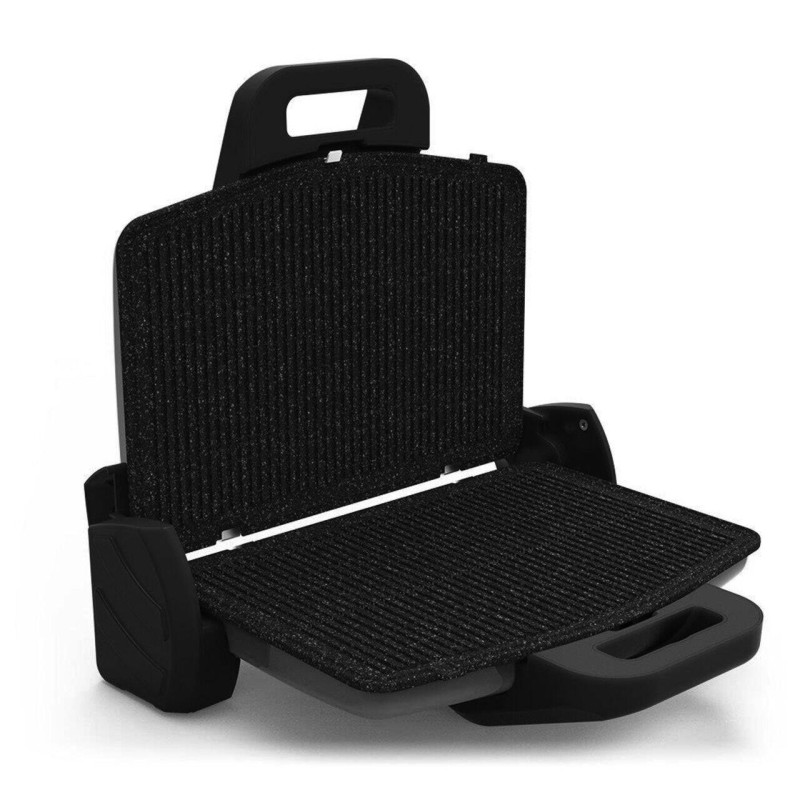 Sandwich-maker Hausberg HB631NG, 1600-1800W, Placi antiaderente, Negru/Inox