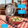 Cuptor special pentru pizza XL HAUSBERG HB-675RS cu suprafata de coacere din piatra, termoregulator pana la 405° C, Rosu