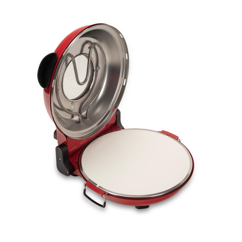 Cuptor special pentru pizza XL HAUSBERG HB-675RS cu suprafata de coacere din piatra, termoregulator pana la 405° C, Rosu