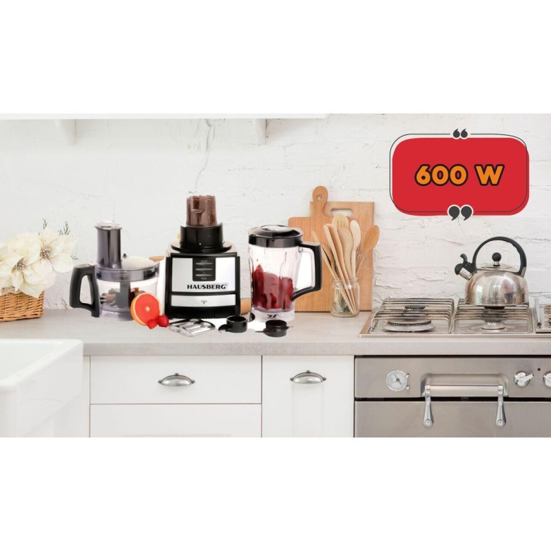 Robot de bucatarie 3 in 1 HB7522NG , macinare, taiere, framantare si tocare, 600 W, Negru, multifunction food procesor